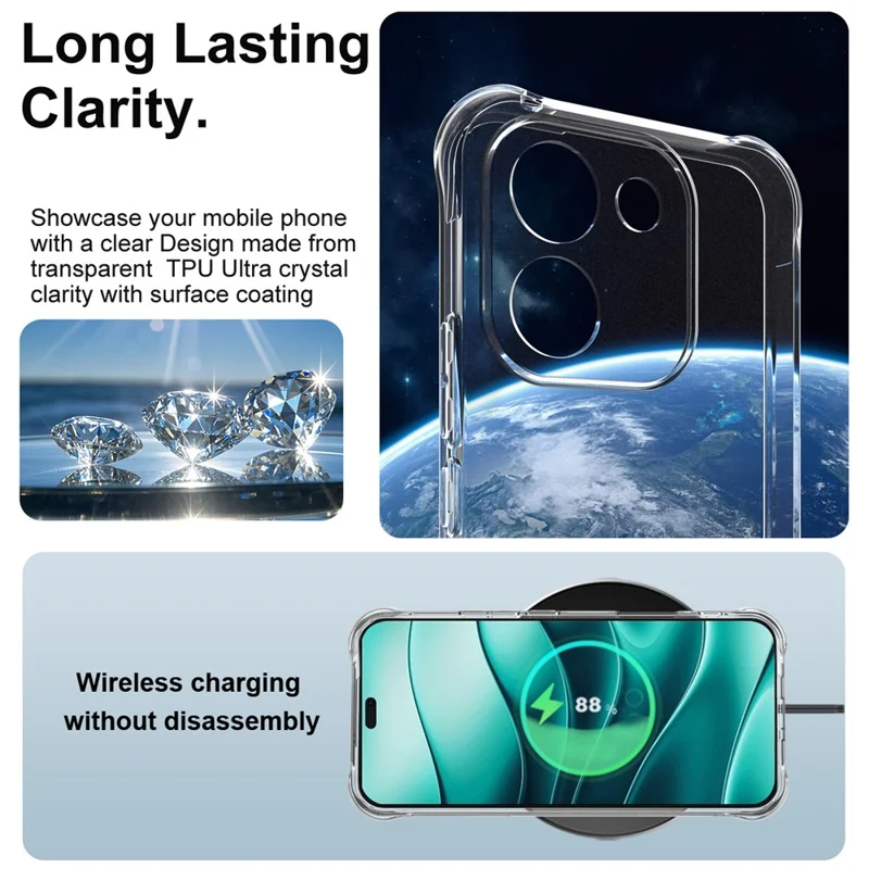 IMAK For Honor X70i Case TPU Phone Cover Airbag Shockproof Protection - Transparent