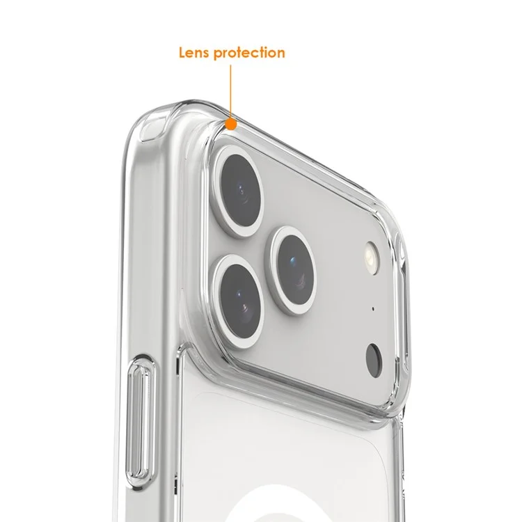 Coque transparente en cristal d'air compatible avec MagSafe pour iPhone 17 Étui de téléphone en TPU + PC