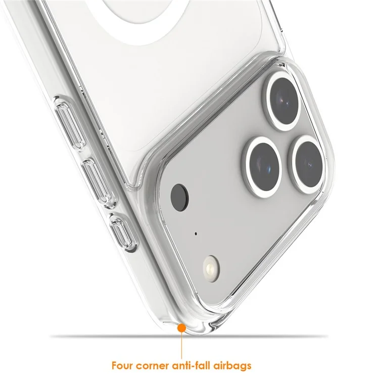 Чехол для iPhone 17 Pro Crystal Clear с поддержкой MagSafe, прозрачный противоударный чехол из ТПУ + поликарбоната
