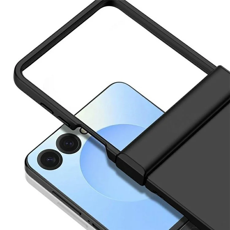 Étui Pour Samsung Galaxy Z Flip7 5G Protection de Charnière Peau-Tactile Coque de Téléphone PC - Noir