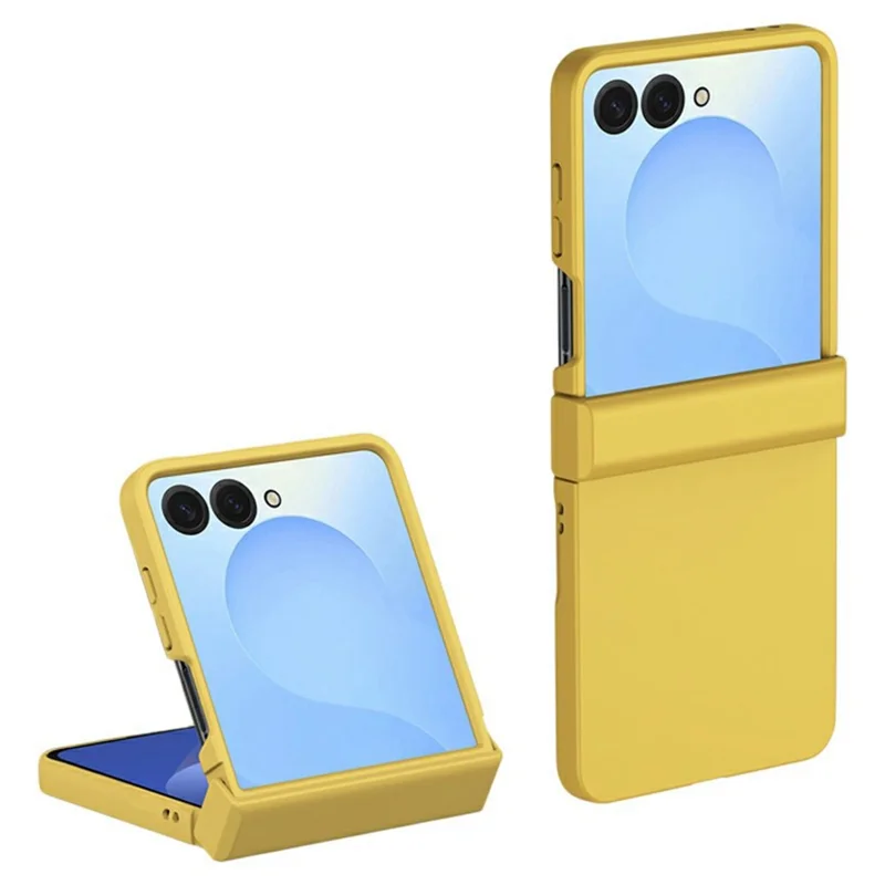 For Samsung Galaxy Z Flip7 5G Case Hinge Protection Skin-Touch PC Phone Cover - Yellow