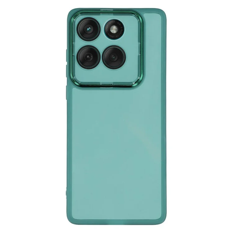 For Motorola Edge 60 Fusion 5G / Edge 60 5G Case Electroplated Camera Frame TPU Phone Cover - Transparent Army Green