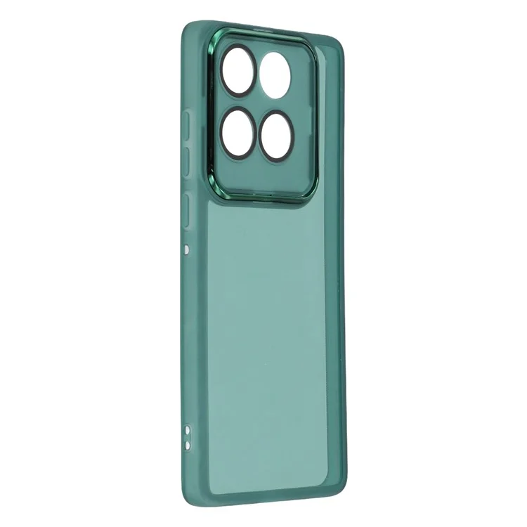 For Motorola Edge 60 Fusion 5G / Edge 60 5G Case Electroplated Camera Frame TPU Phone Cover - Transparent Army Green
