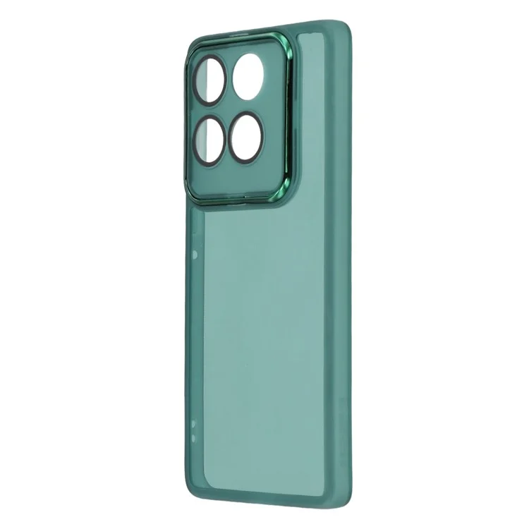 For Motorola Edge 60 Fusion 5G / Edge 60 5G Case Electroplated Camera Frame TPU Phone Cover - Transparent Army Green