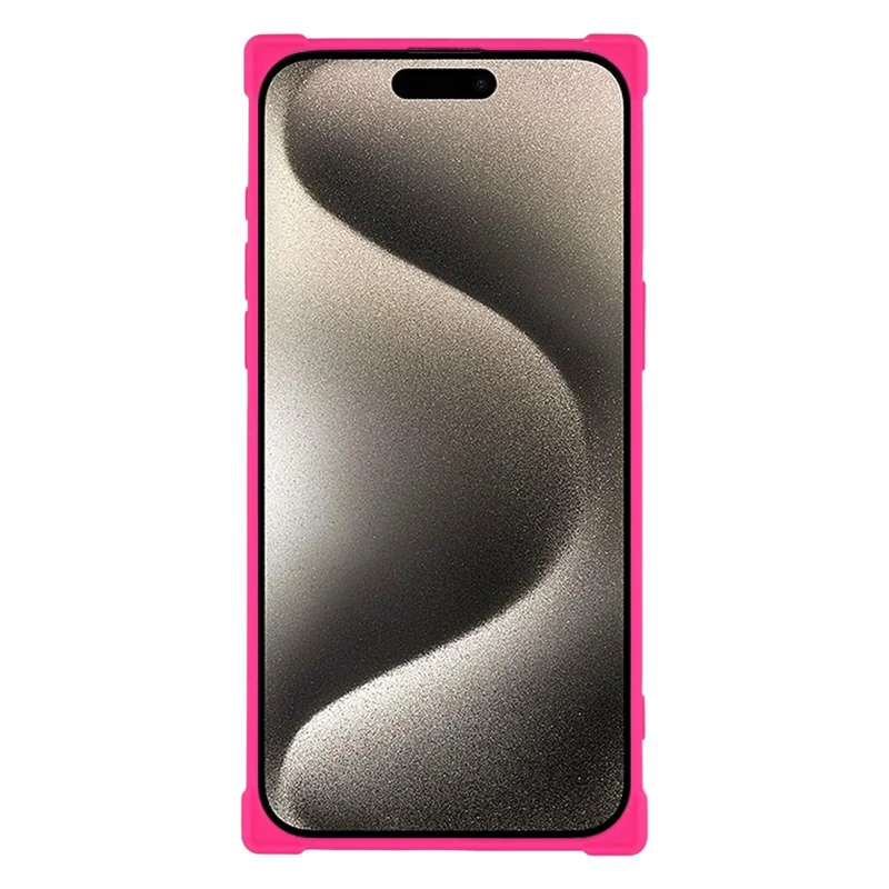 For iPhone 15 Pro Max Case Compatible with MagSafe Straight Edge TPU Phone Cover with Camera Lens Protector - Rose