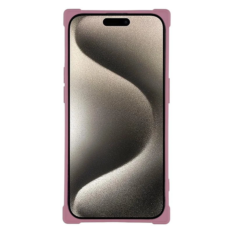 For iPhone 15 Pro Max Case Compatible with MagSafe Straight Edge TPU Phone Cover with Camera Lens Protector - Plum