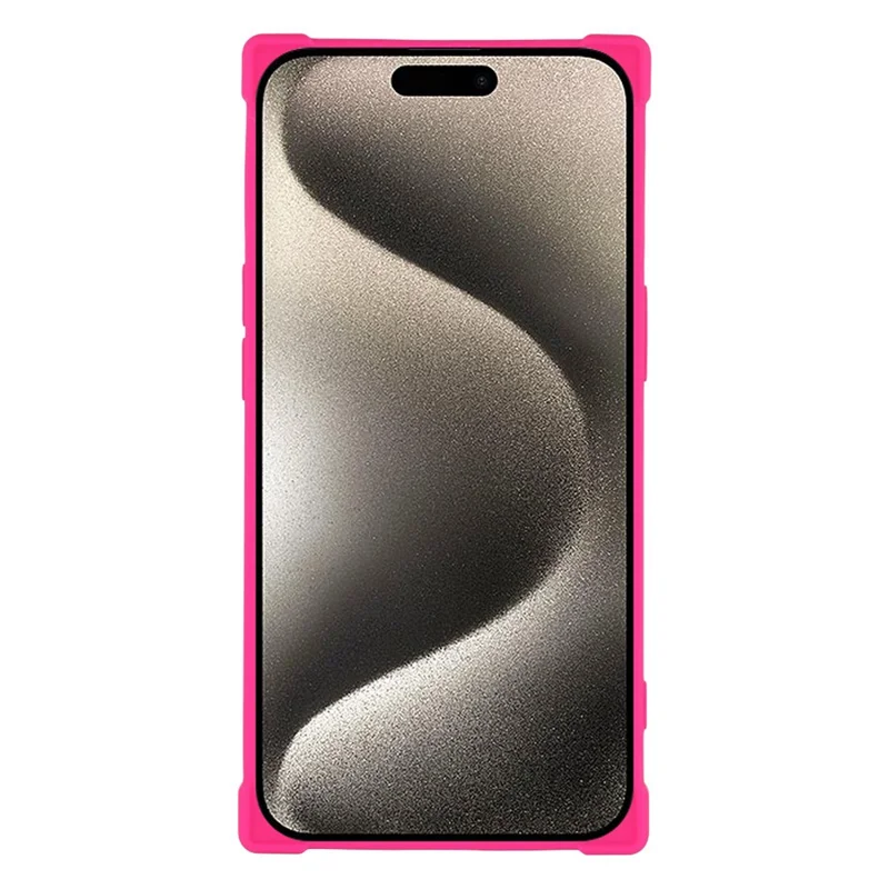 For iPhone 15 Case Compatible with MagSafe Straight Edge TPU Phone Cover with Camera Lens Protector - Rose