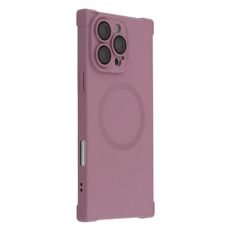 For iPhone 16 Pro Max Case Compatible with MagSafe Straight Edge TPU Phone Cover with Camera Lens Protector - Plum