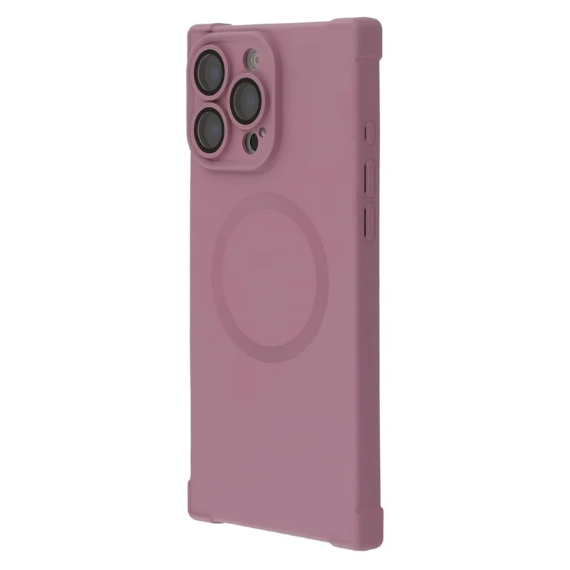 For iPhone 16 Pro Max Case Compatible with MagSafe Straight Edge TPU Phone Cover with Camera Lens Protector - Plum