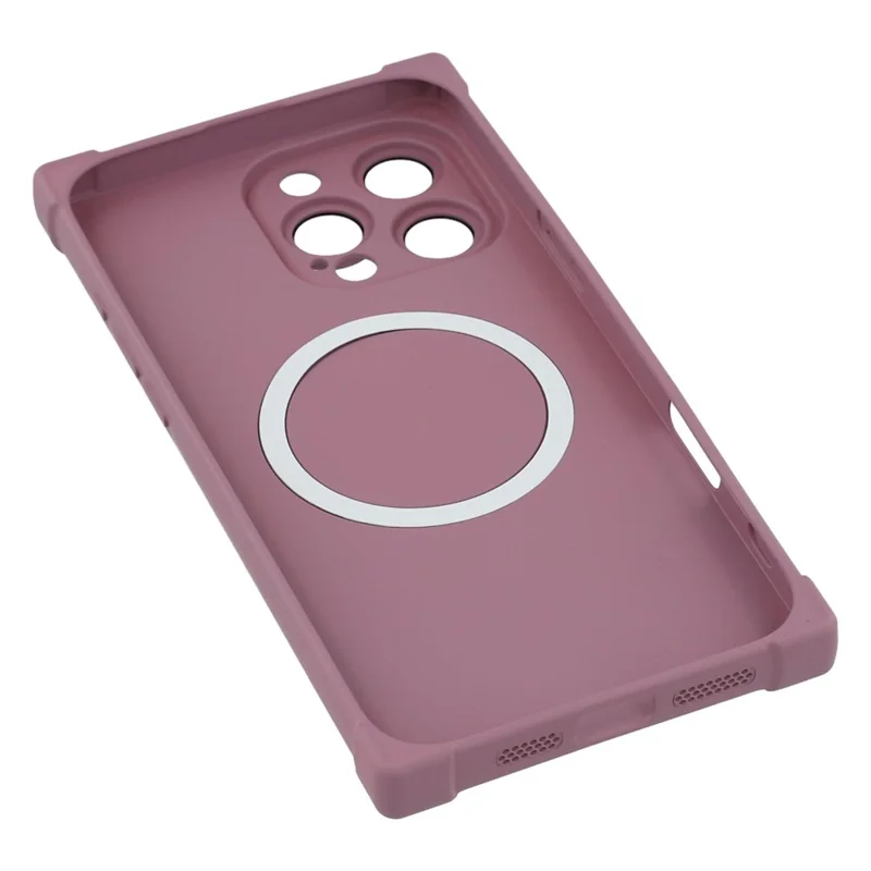 For iPhone 16 Pro Max Case Compatible with MagSafe Straight Edge TPU Phone Cover with Camera Lens Protector - Plum