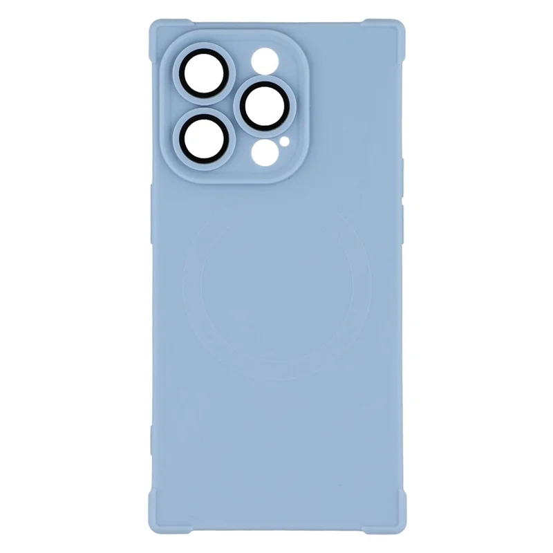 For iPhone 16 Pro Case Compatible with MagSafe Straight Edge TPU Phone Cover with Camera Lens Protector - Blue