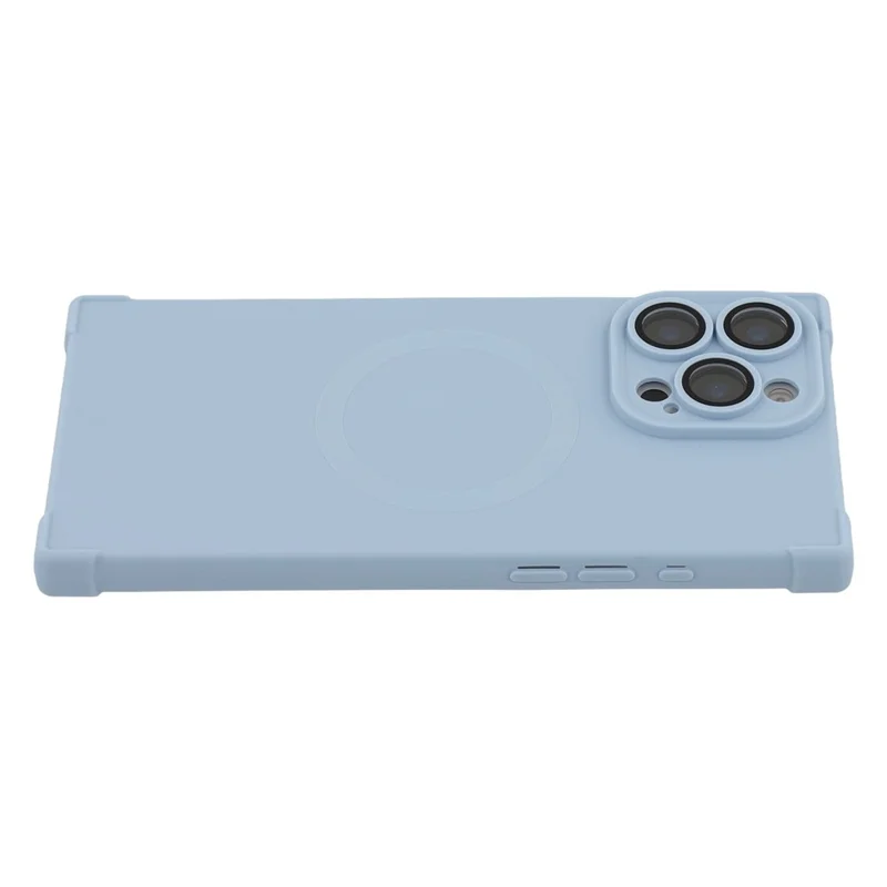 For iPhone 16 Pro Case Compatible with MagSafe Straight Edge TPU Phone Cover with Camera Lens Protector - Blue