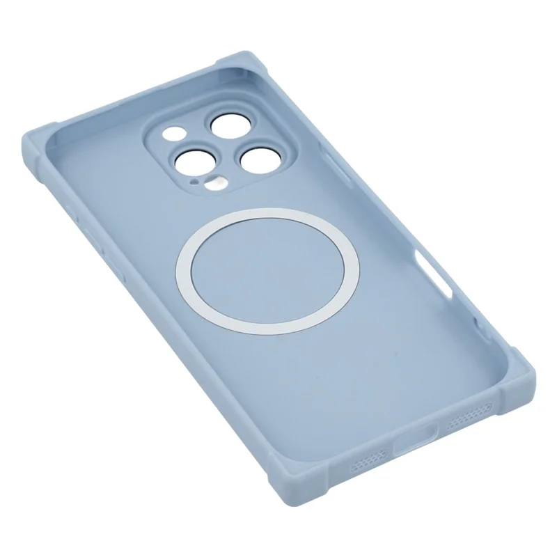 For iPhone 16 Pro Case Compatible with MagSafe Straight Edge TPU Phone Cover with Camera Lens Protector - Blue
