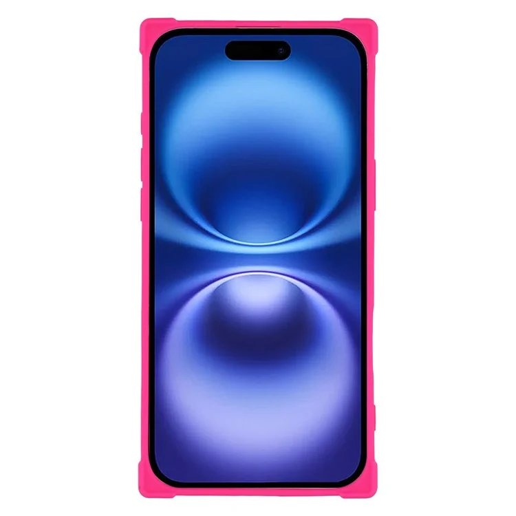For iPhone 16 Case Compatible with MagSafe Straight Edge TPU Phone Cover with Camera Lens Protector - Rose