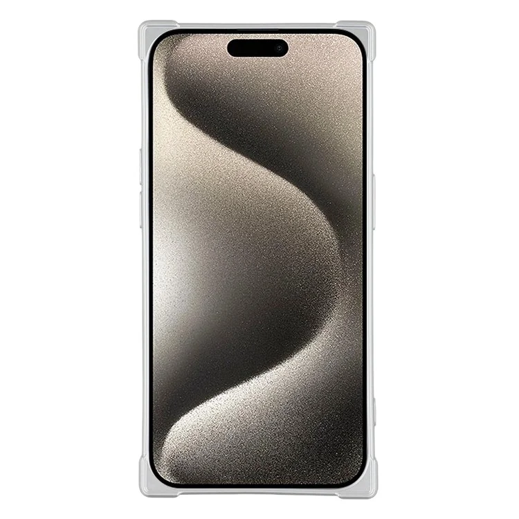 For iPhone 14 Pro Case Compatible with MagSafe Straight Edge TPU Phone Cover with Camera Lens Protector - Silver