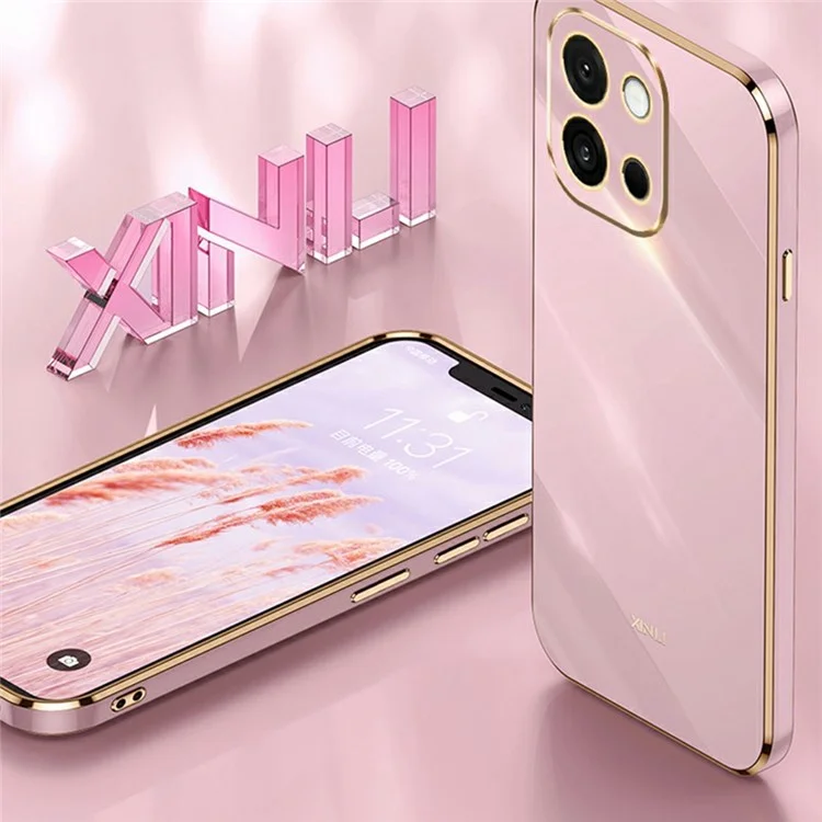Cover XINLI per OnePlus 13T 5G in TPU con Cornice Elettroplatata - Ciano