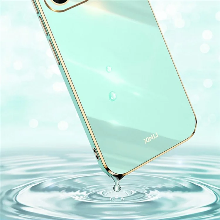 Cover XINLI per OnePlus 13T 5G in TPU con Cornice Elettroplatata - Ciano