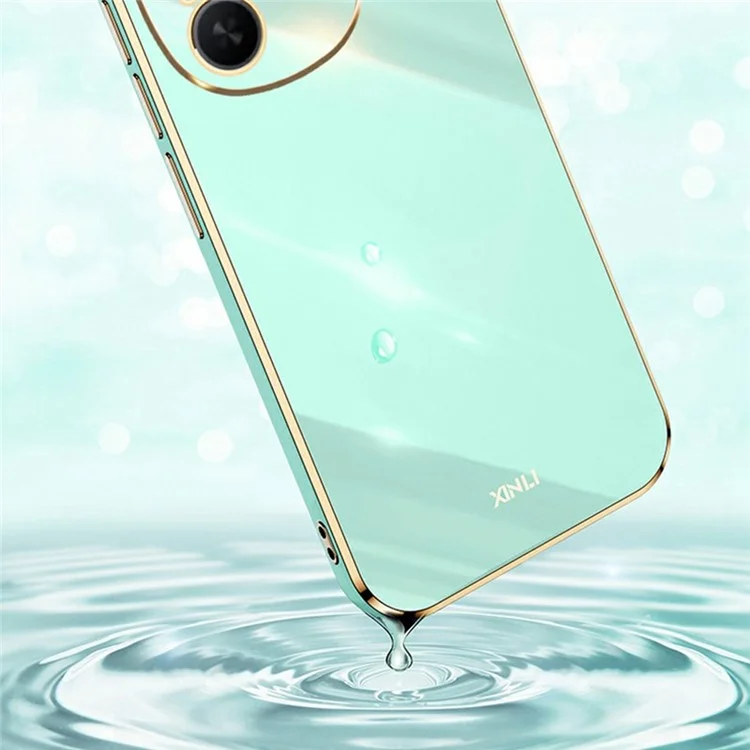 XINLI für Honor Power 5G Hülle TPU Handyhülle mit elektrolytisch verchromtem Rahmen - Cyan