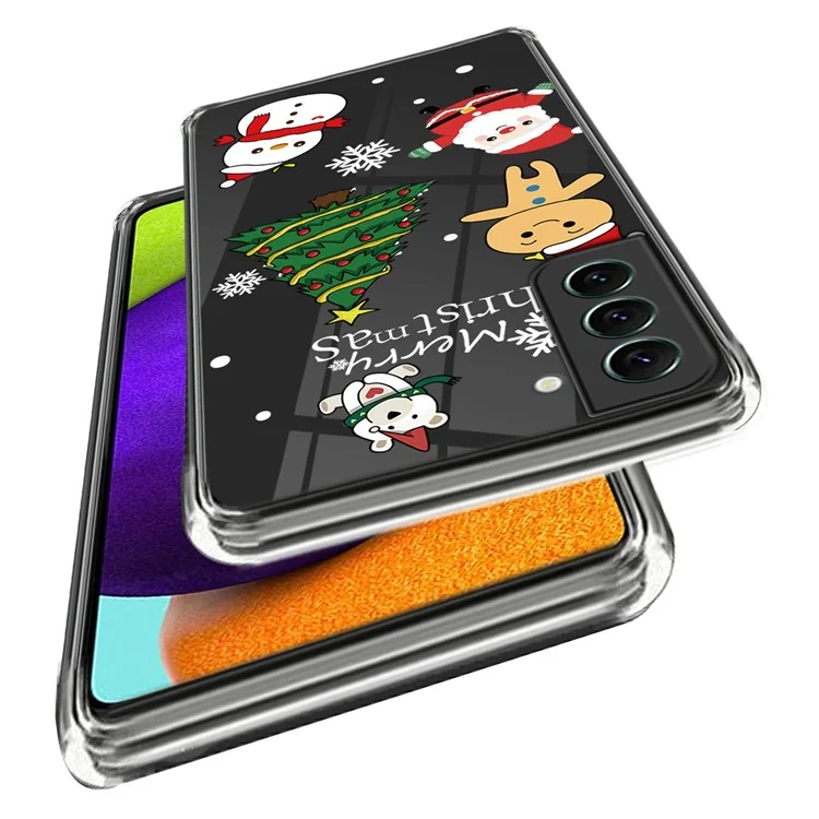 For Samsung Galaxy S22 5G Christmas Pattern Printing TPU Case Anti-drop Protective Xmas Phone Cover - Christmas Cartoon