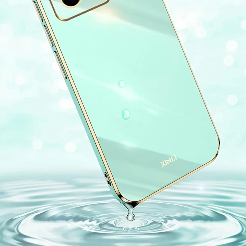 Cover XINLI per Honor X60 GT 5G - Custodia in TPU con Cornice Elettroplaccata - Ciano