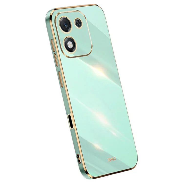 XINLI For Honor X70i Case TPU Phone Cover with Electroplating Frame - Cyan