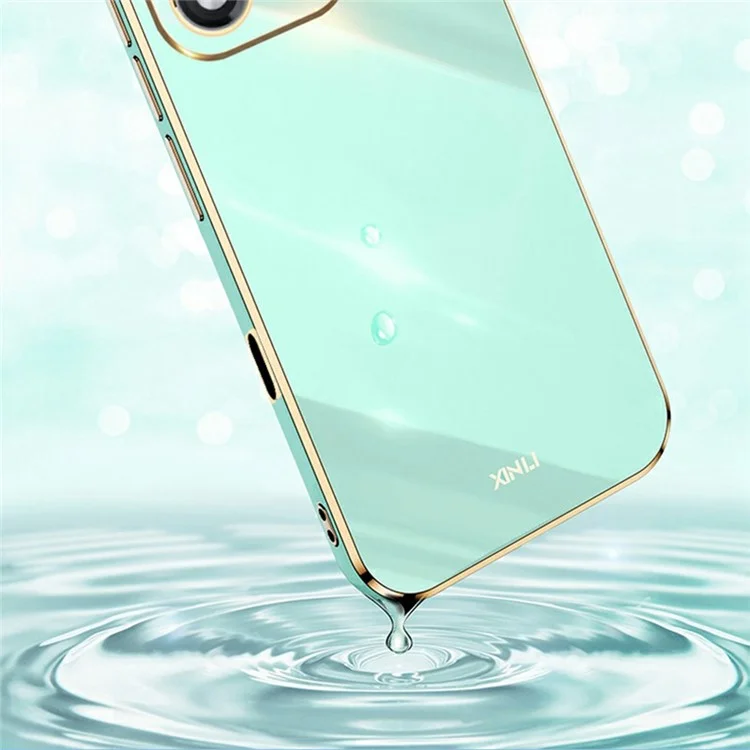 XINLI For Honor X70i Case TPU Phone Cover with Electroplating Frame - Cyan