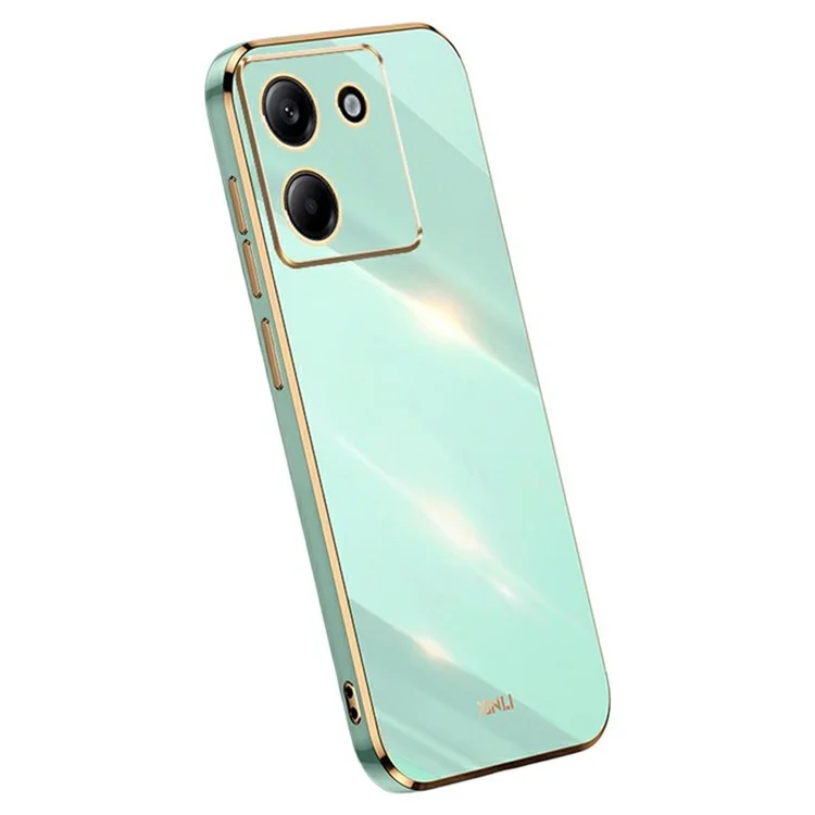 XINLI For Xiaomi Poco M7 Pro 5G Case TPU Phone Cover with Electroplating Frame - Cyan