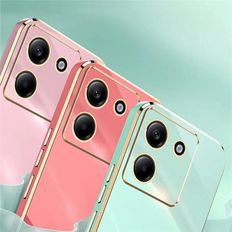 XINLI For Xiaomi Poco M7 Pro 5G Case TPU Phone Cover with Electroplating Frame - Cyan