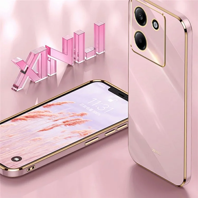 XINLI For Xiaomi Poco M7 Pro 5G Case TPU Phone Cover with Electroplating Frame - Cyan