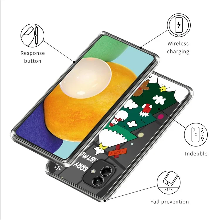 Für Samsung Galaxy A04 4G (164,4 x 76,3 x 9,1 Mm) Weihnachtsmuster -druck TPU -abdeckung Ultra Slim Protective Phone Case - Weihnachtsbaum