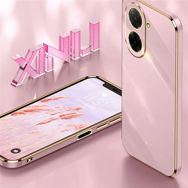 XINLI For Xiaomi Redmi A5 4G (171.7mm)  /  Poco C71 4G Case TPU Phone Cover with Electroplating Frame - Cyan