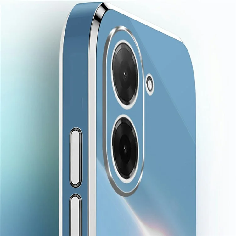 XINLI For Xiaomi Redmi A5 4G (171.7mm)  /  Poco C71 4G Case Ring Kickstand Electroplating TPU Phone Cover - Cyan