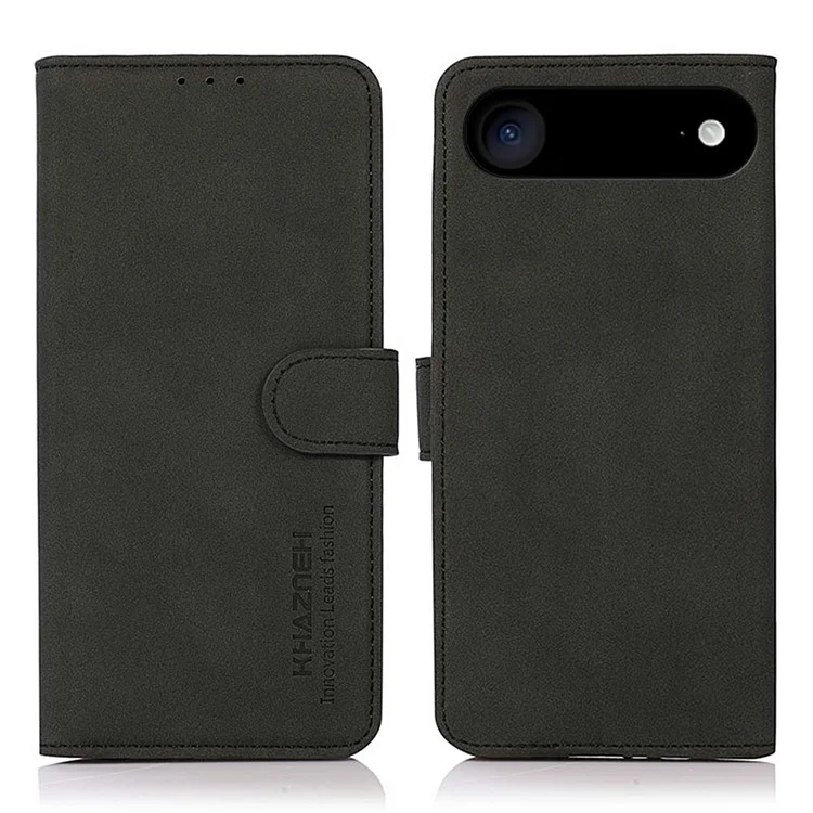 KHAZNEH Pour iPhone 17 Étui à Air en Cuir PU avec Support de Portefeuille - Noir