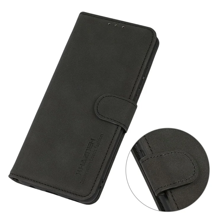 KHAZNEH Pour iPhone 17 Étui à Air en Cuir PU avec Support de Portefeuille - Noir