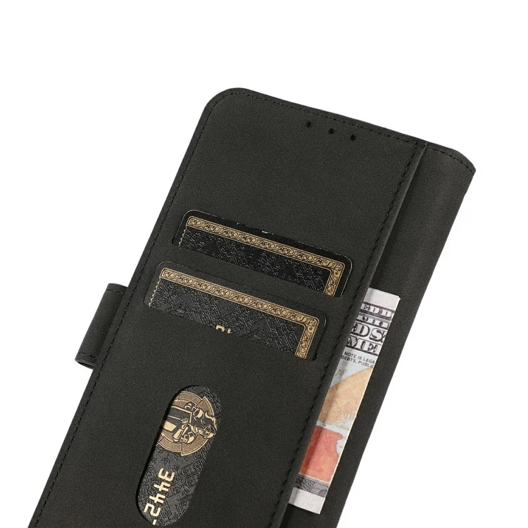 KHAZNEH Pour iPhone 17 Étui à Air en Cuir PU avec Support de Portefeuille - Noir