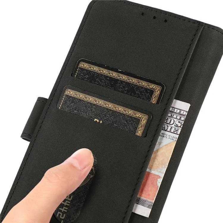 KHAZNEH Pour iPhone 17 Étui à Air en Cuir PU avec Support de Portefeuille - Noir