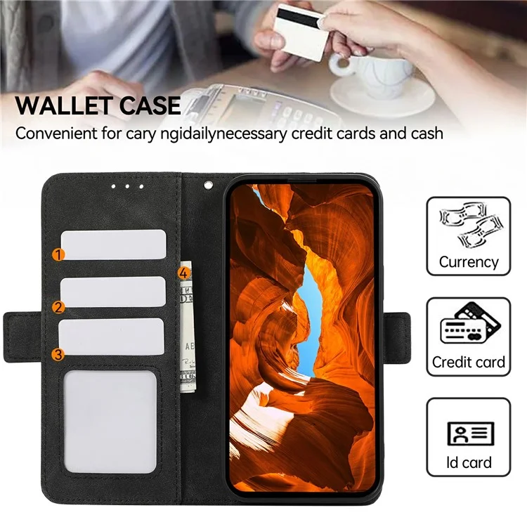 ABEEL Étui Air pour iPhone 17 Folio en cuir PU Support Vue Blocage RFID Coque de téléphone - Noir