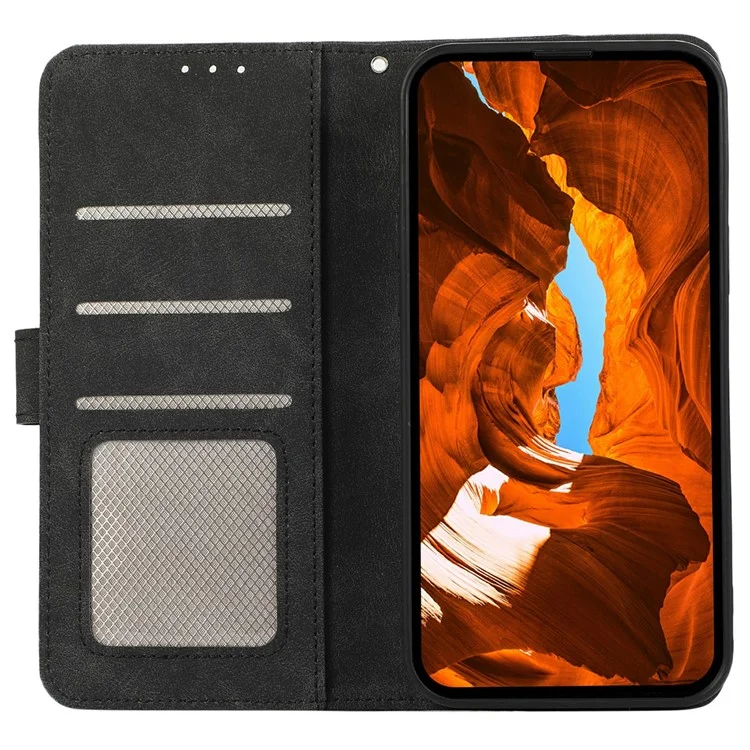 Чехол ABEEL для iPhone 17 Pro с цветными вставками из кожи, откидной, с блокировкой RFID - Черный