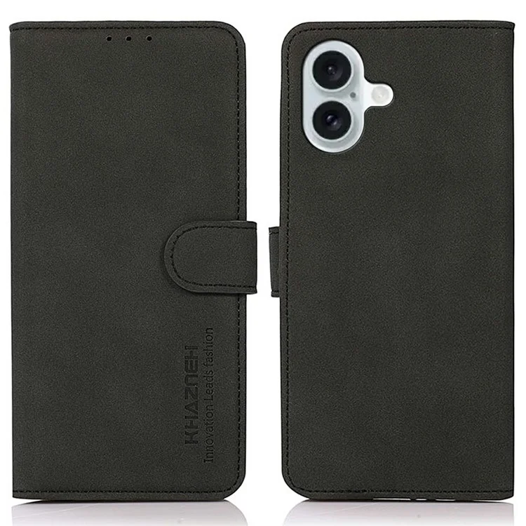 KHAZNEH Чехол-кошелек из искусственной кожи для iPhone 17 с подставкой - Черный