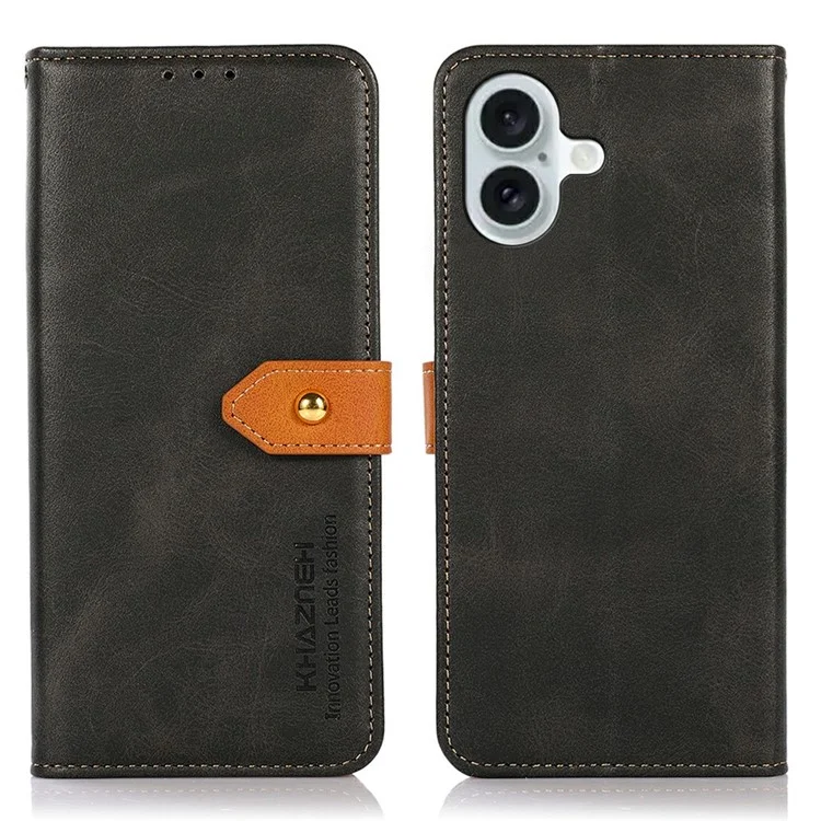 KHAZNEH per iPhone 17 Custodia Portafoglio con Supporto in Pelle con Copertura a Libro - Nero
