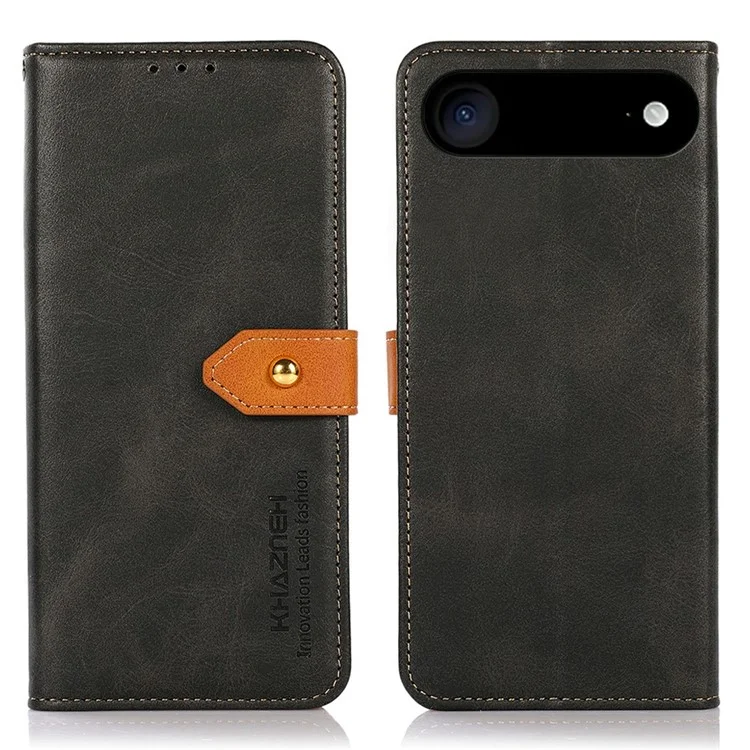 KHAZNEH Pour iPhone 17 Étui Portefeuille avec Support en Cuir à Rabat - Noir