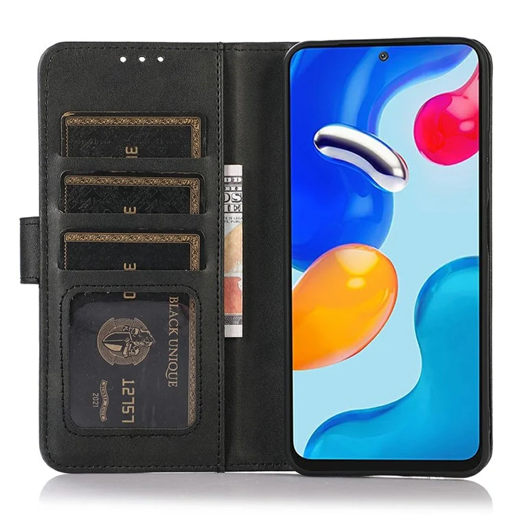 Чехол для iPhone 17 Pro Max из натуральной кожи с текстурой под корову, кошелек-подставка - Черный