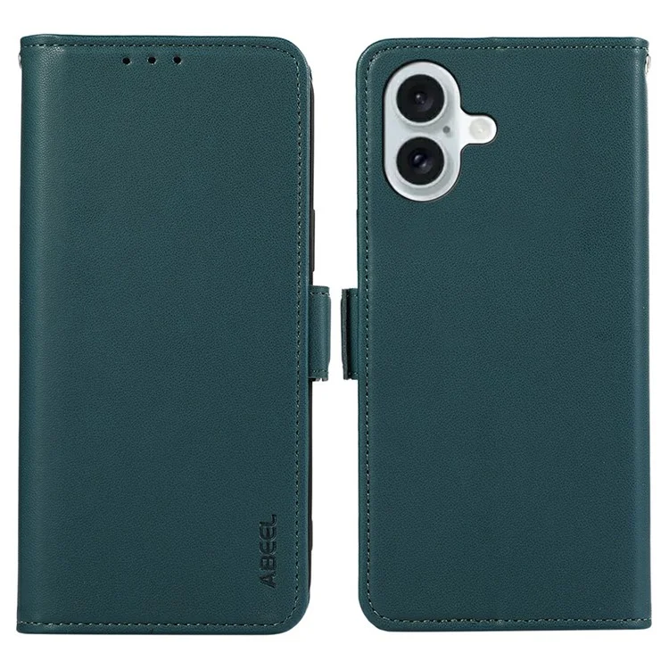 ABEEL For iPhone 17 Case Leather Phone Cover with RFID Blocking Wallet - Green