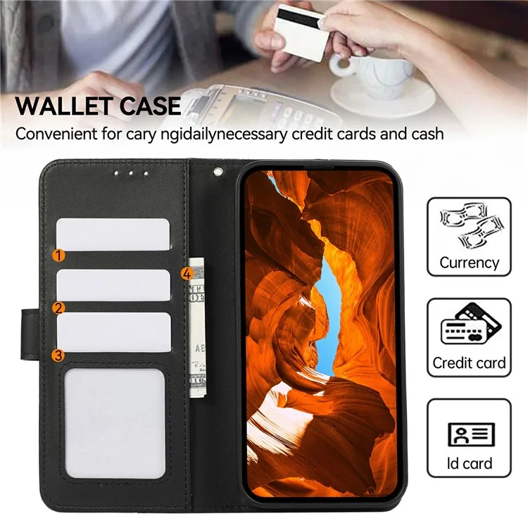 For iPhone 17 Air Case RFID Blocking Flip Leather Phone Cover - Black