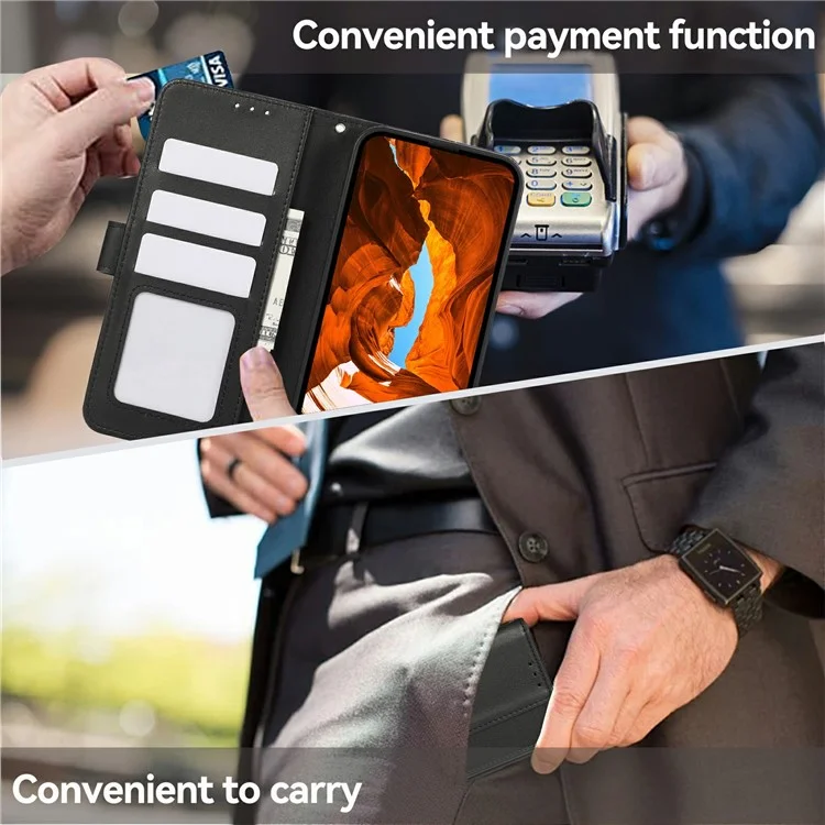 For iPhone 17 Air Case RFID Blocking Flip Leather Phone Cover - Black