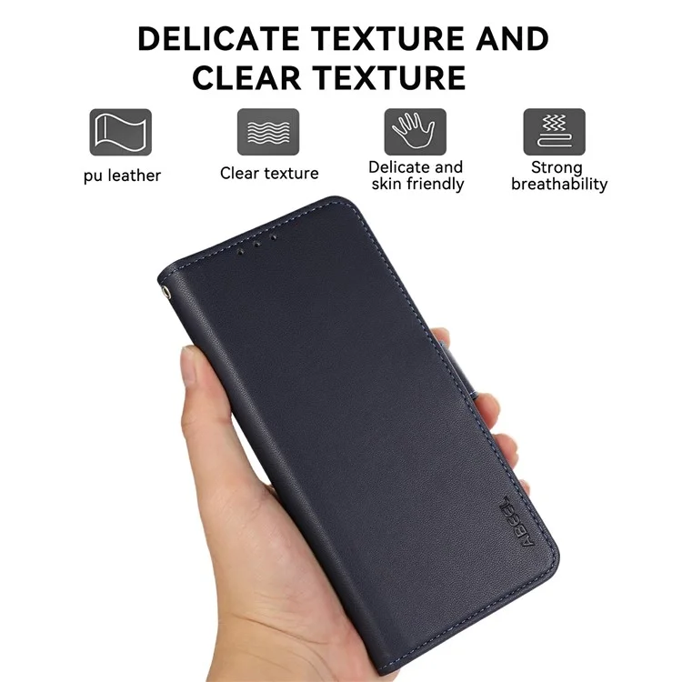 ABEEL For iPhone 17 Air Case Leather Phone Cover with RFID Blocking Wallet - Blue