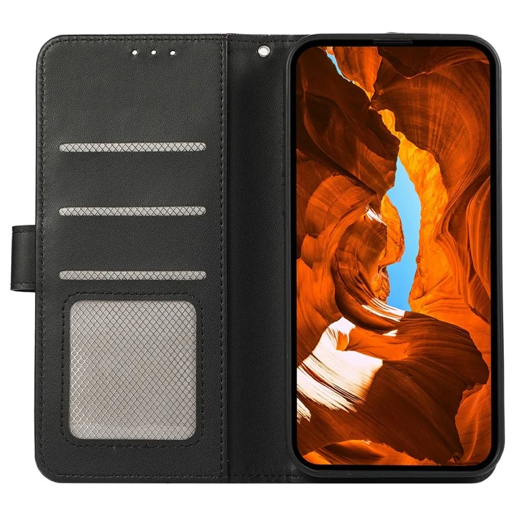 Чехол для iPhone 17 Pro с блокировкой RFID, кожаный флип-чехол для телефона - Черный