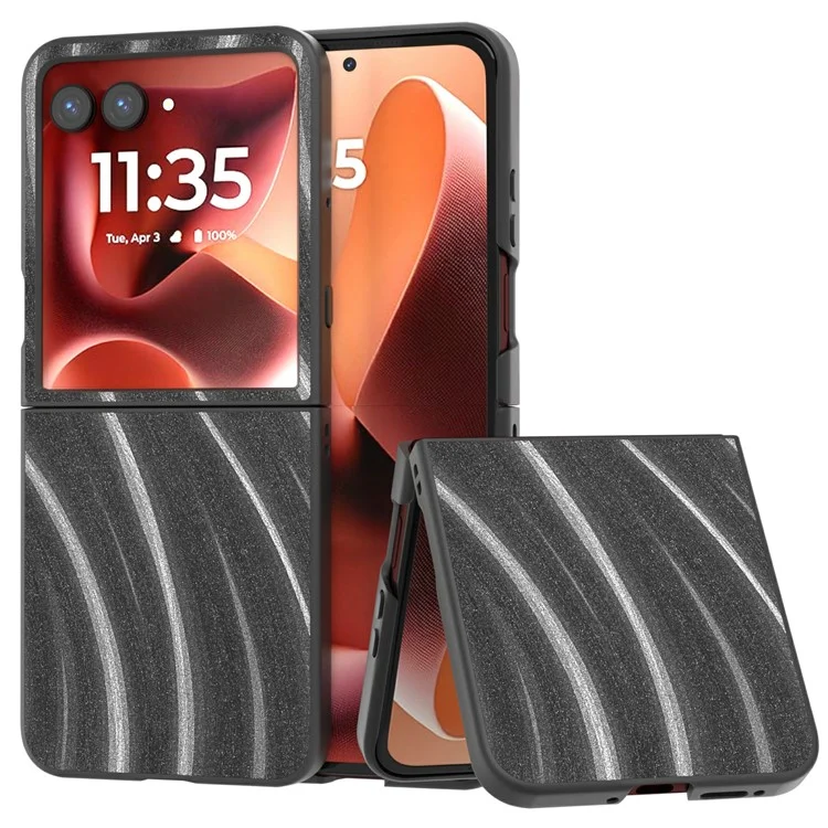 Capa para Motorola Razr 60 Ultra 5G Padrão Via Láctea em PU + PC à Prova de Choque - Cinza