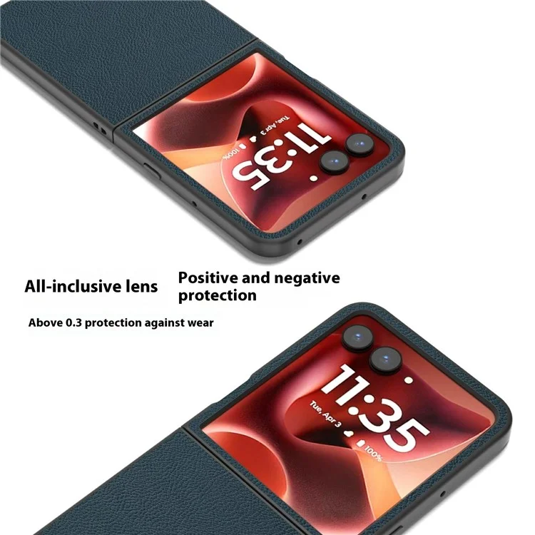 Capa ABEEL Star Series para Motorola Razr 60 Ultra 5G em Couro Genuíno de Vaca + Capa de Celular em PC - Verde
