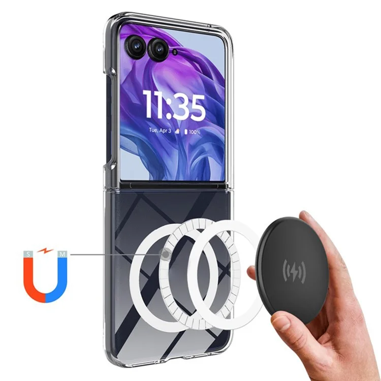 Para Motorola Razr Ultra 2025 5G / Razr 60 Ultra Capa de Celular Transparente Compatível com MagSafe, Capa Traseira de TPU+Acrílico